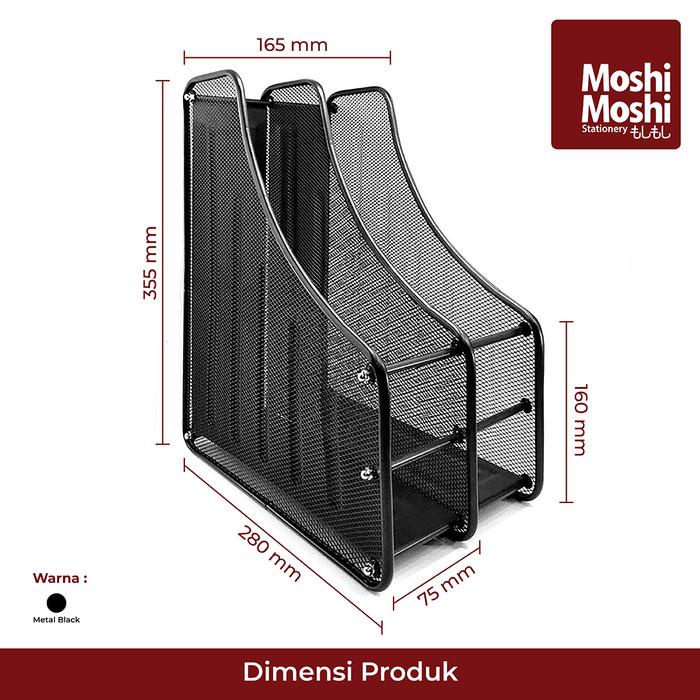 

File Box Foldable Steel Rak Penyimpanan Dokumen 2 Sekat Jaring Besi