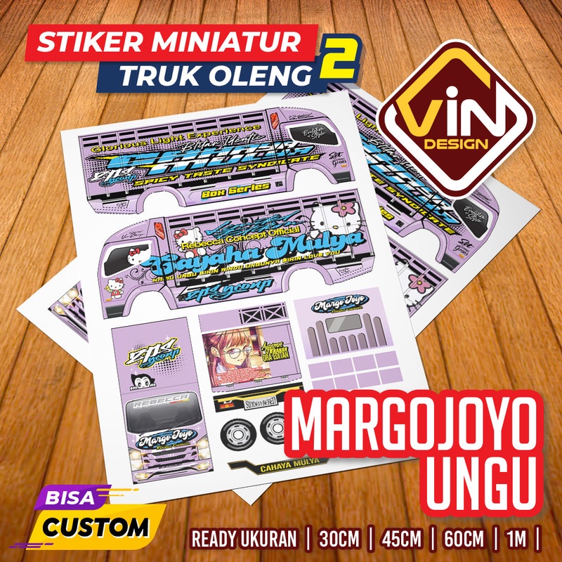 STIKER MINIATUR TRUK / MARGOJOYO UNGU / POLA STICKER MINIATUR TRUCK OLENG