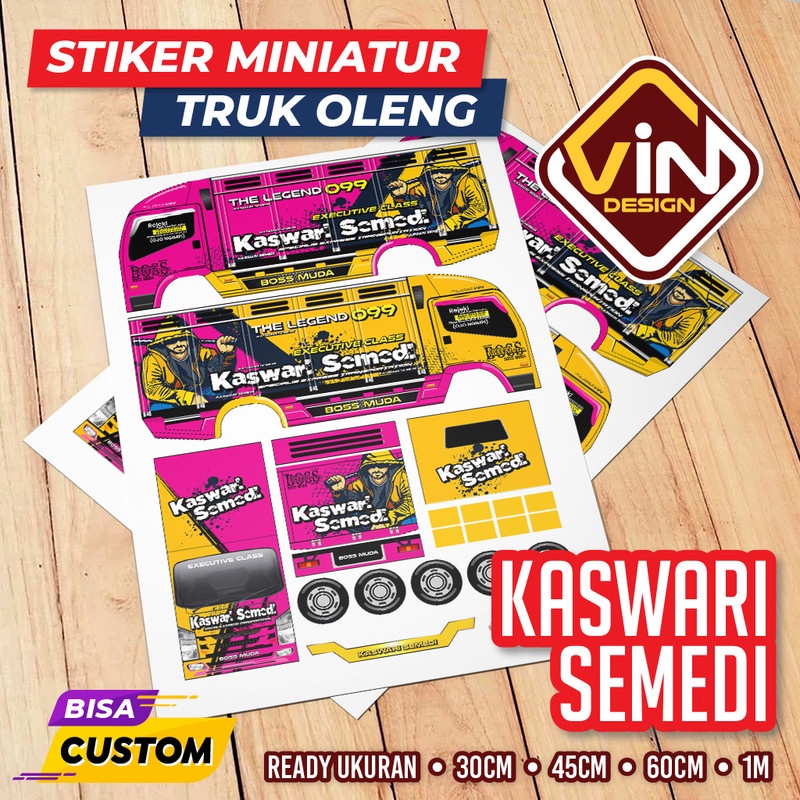 STIKER MINIATUR TRUK / KASWARI SEMEDI / POLA STICKER MINIATUR TRUCK OLENG