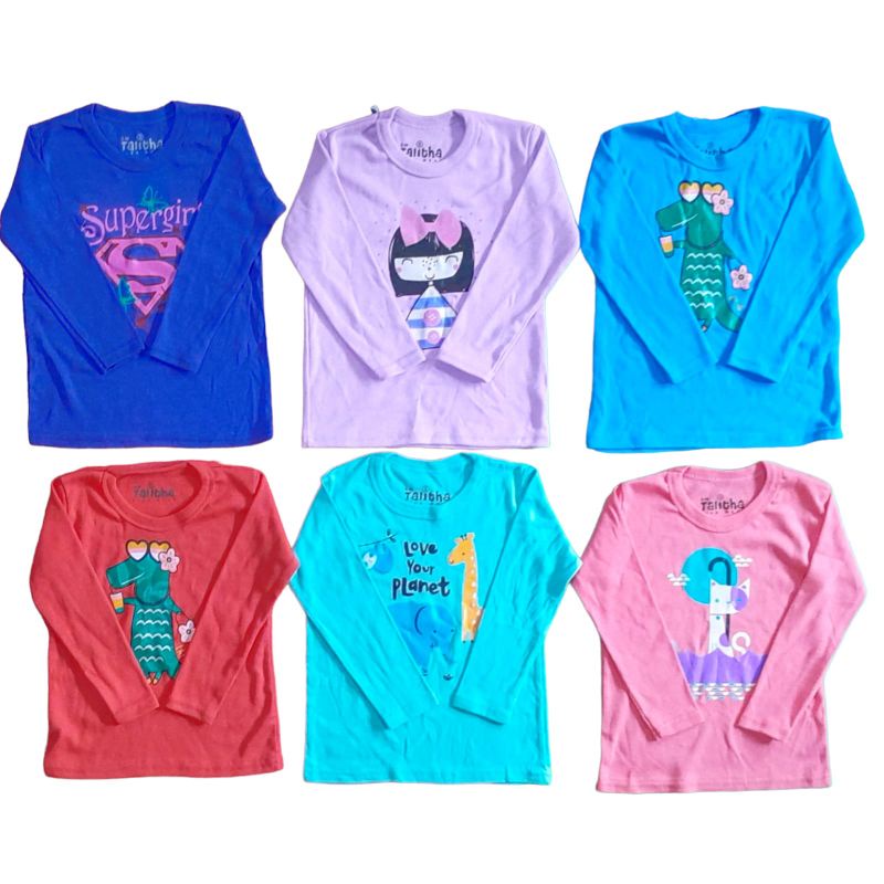 1-5thn Atasan Kaos Anak Perempuan Talitha Tangan Lengan Panjang 1 2 3 4 5 tahun