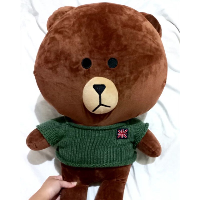 Boneka Brown Jumbo LINE / Bahan Lembut / Boneka Teddy Bear Besar / Brown Line