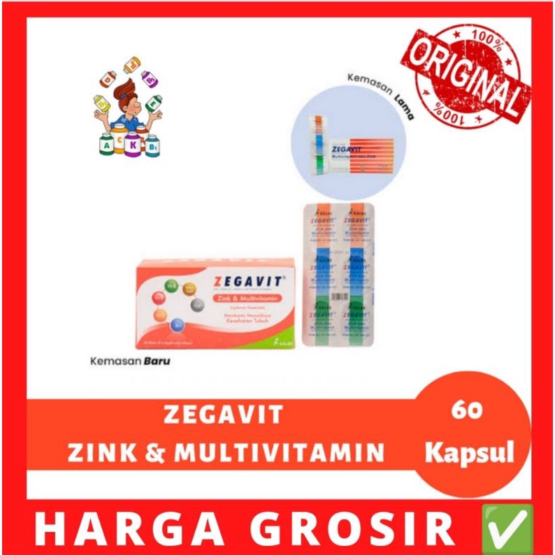 ZEGAVIT MULTIVITAMIN &amp; ZINK - 1 BOX ISI 60 TABLET