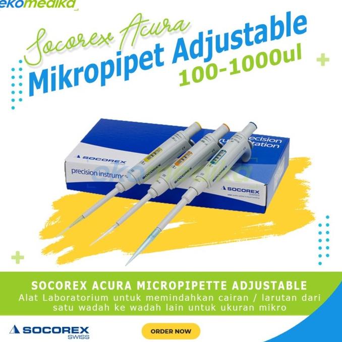 Socorex Mikropipet Adjustable Micropipette Socorex Acura 825 10-100 Ul