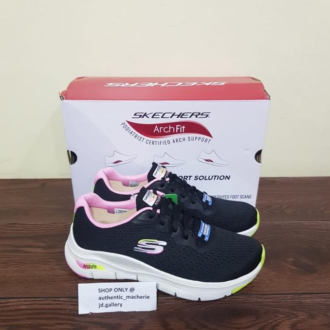 Original SALE 70% SEPATU SKECHERS ARCH FIT 149722 BKMT WOMEN