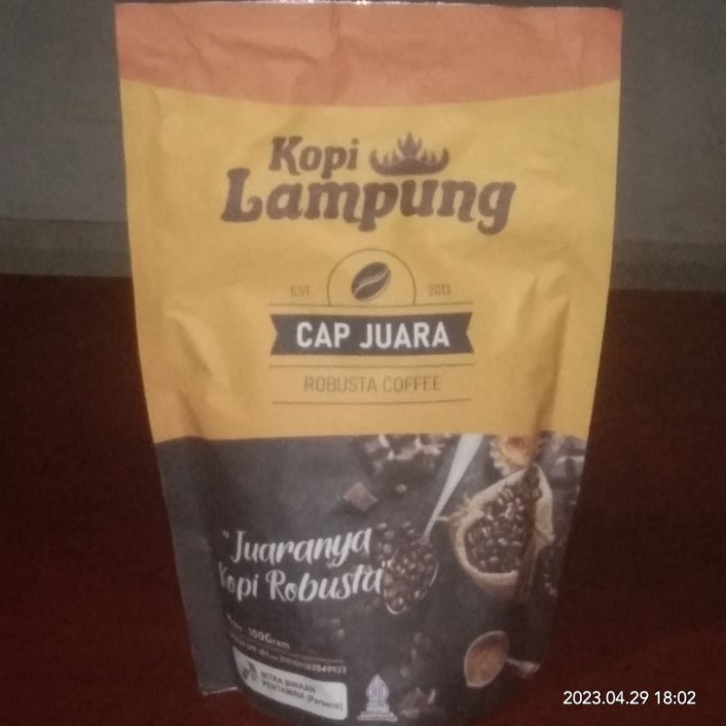 

KOPI LAMPUNG CAP JUARA.100 gr