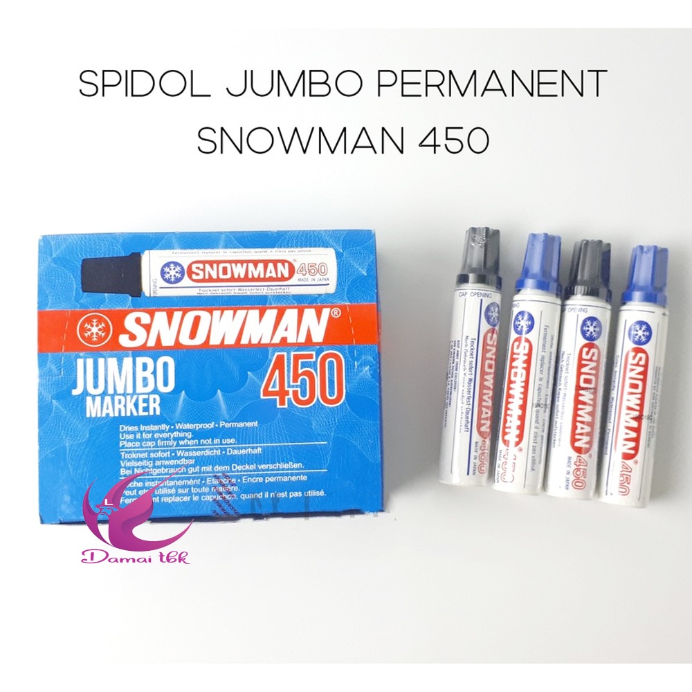 

Spidol Snowman 450 Permanent Marker Besar Jumbo Hitam Biru Permanen J-450