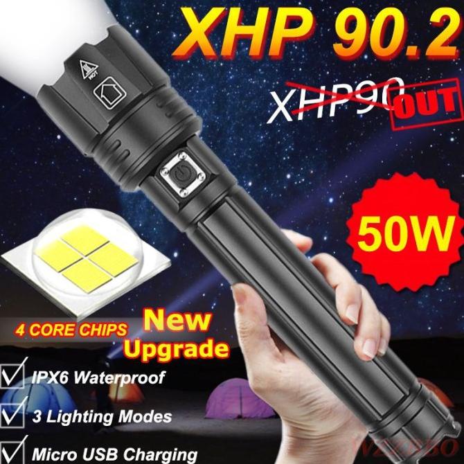 SINTE Senter LED XHP90.2 KING BOA 80000LM BIG Super Terang XHP90 18650