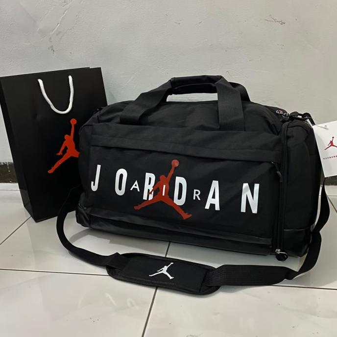 Tas Duffle Bag Nike Air Jordan Font Original Black Backpack