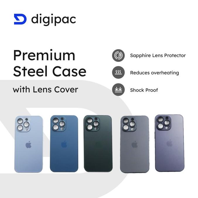 Case iPhone 11 12 13 Pro Max Matte Lens Protector Casing ProSteel