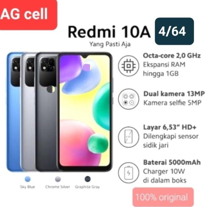readmi 10a 4/64gb garansi resmi