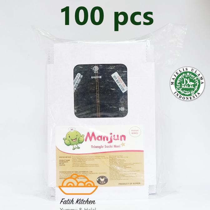 

Promo Manjun Triangle Onigiri Sushi Nori 100 lembar Halal Import Korea