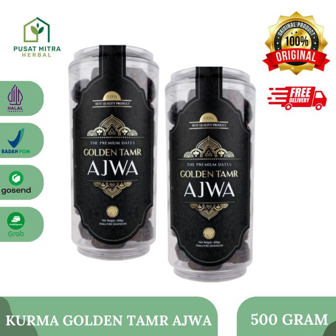 

Promo Kurma Golden Tamr Ajwa 500gr Toples