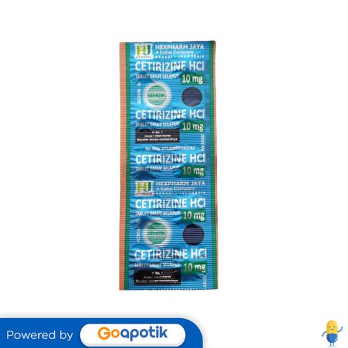 CETIRIZINE HEXPHARM 10 MG STRIP 10 TABLET