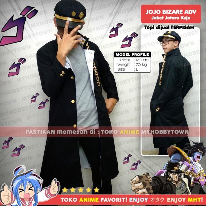 Jaket Jubah Coat Jotaro Kujo Jojo Bizarre Adventure Kostum Cosplay