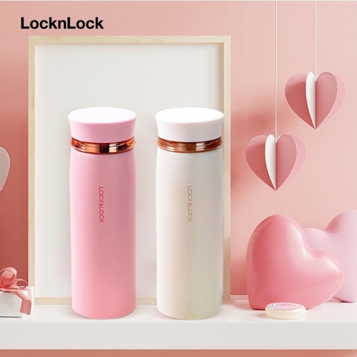 LOCK N LOCK FEATHER LIGHT RING TUMBLER PINK & IVORY TERBARU!!!