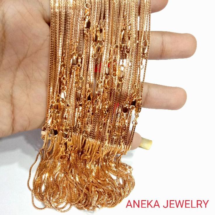 Paling Update Kalung Anak Itali Santa, pj 35cm, Perak 925, Sepuh Emas Kuning