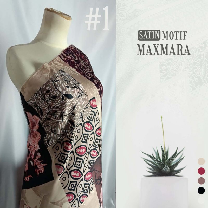 Kain Satin Maxmara Motif Maxmara Luxury