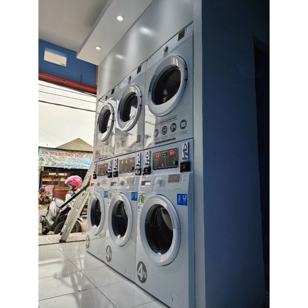 PAKET USAHA LAUNDRY 3 STACK COIN BEKO full instalasi