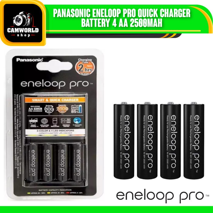 PANASONIC ENELOOP PRO QUICK CHARGER BATTERY 4 AA 2500MAH
