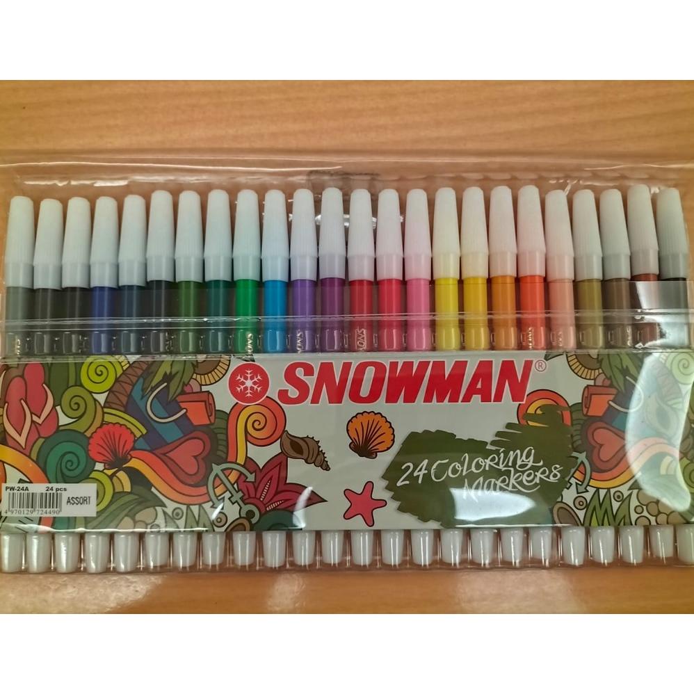 

Termurah Spidol Warna Kecil Sign Pen Pw-24A Isi 24 Warna Snowman