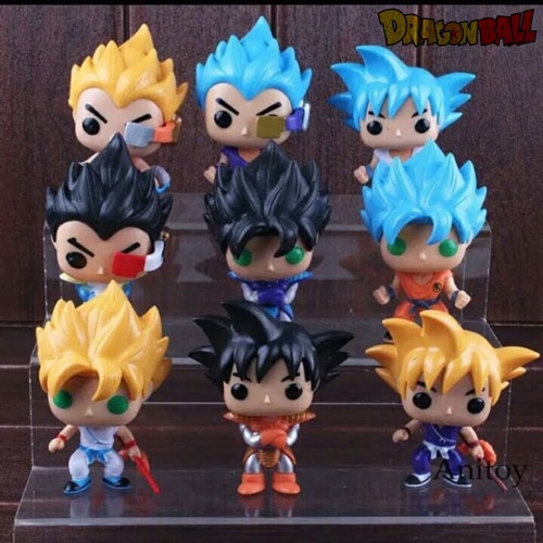 ACTION FIGURE DRAGON BALL FUNKO POP GOKU VEGETA RECAST TOPPER CAKE H-r478