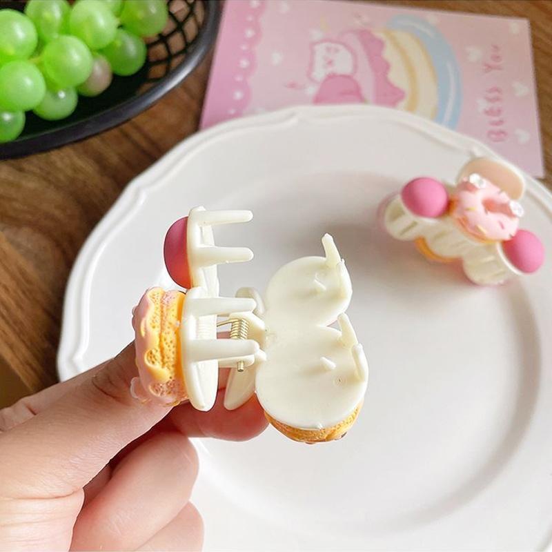 【Bayar di tempat】Pink Ornament Donut Fragmentary Hair Clip Lucu Manis Poni Klip Hair Claw Clip