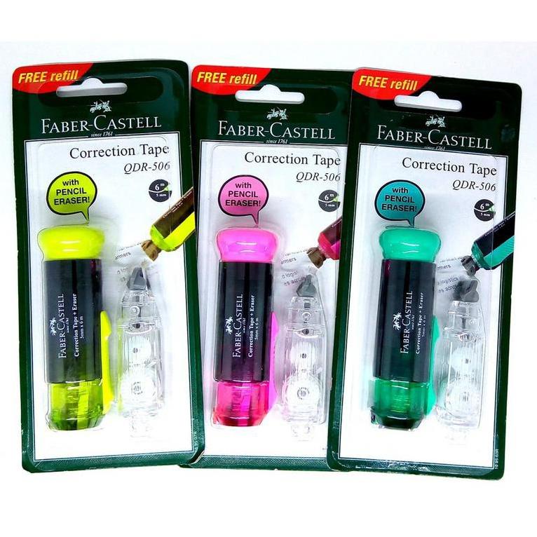 

Viral Faber Castell Correction Tape+Eraser Qdr-506 / Tip-Ex Penghapus Murah