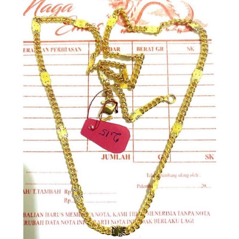kalung wanita motif rantai emas muda