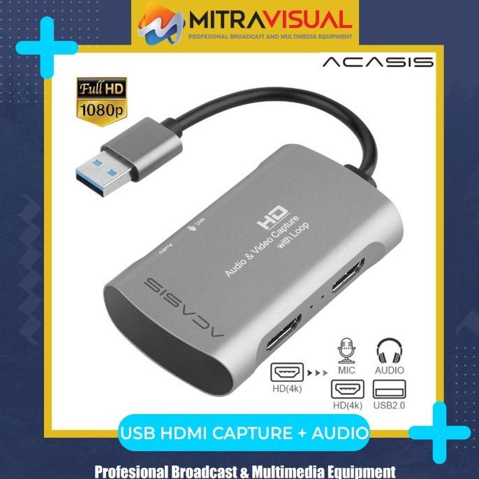 Acasis HDMI Loop + Audio Capture Support Vmix Zoom Wirecast OBS