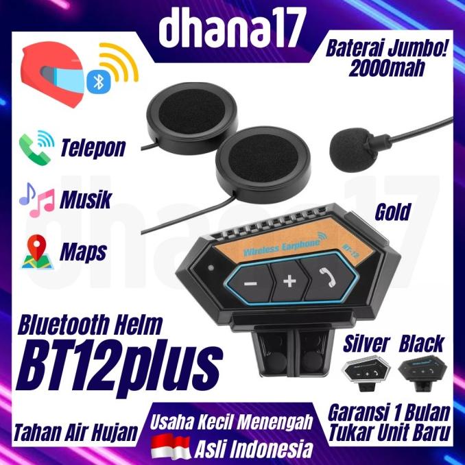 Bt12Plus Bluetooth Helm | Bt12 Plus | Bt12+ | Bukan Intercom Termurah Star Seller