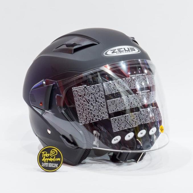 Helm Half Face Zeus Zs-611 Black Matt