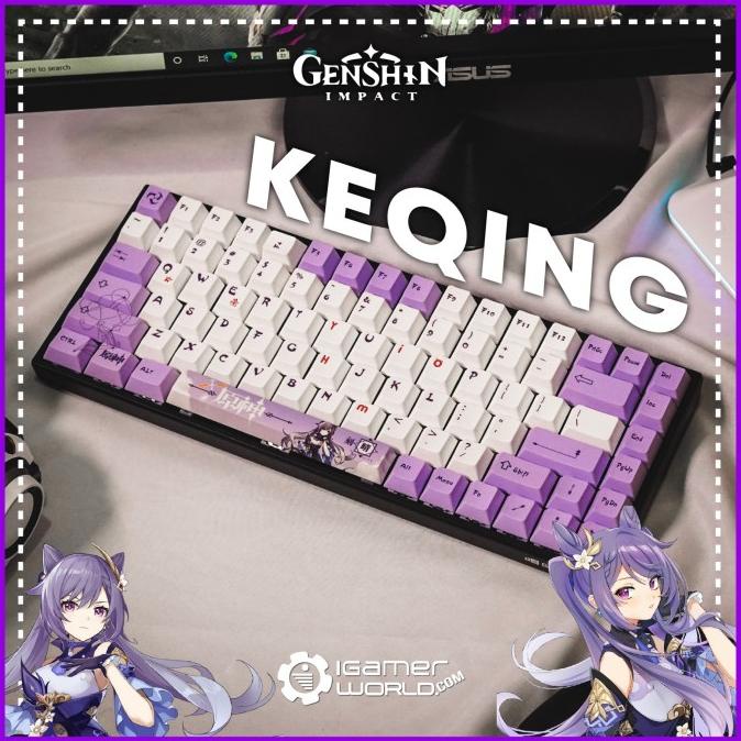 Keycaps Genshin Impact keqing PBT Dyesub for Mechanical Keyboard