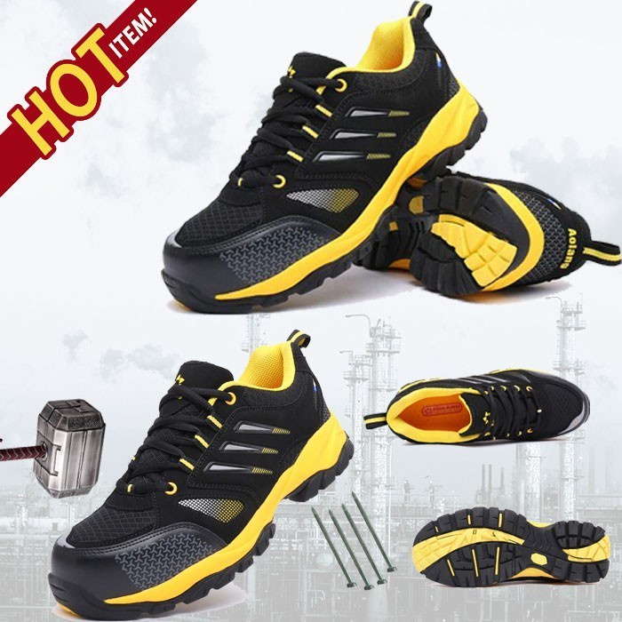 Terlaris Sepatu Safety Import Aolang Nice Yellow Sneaker Safety Anti Paku