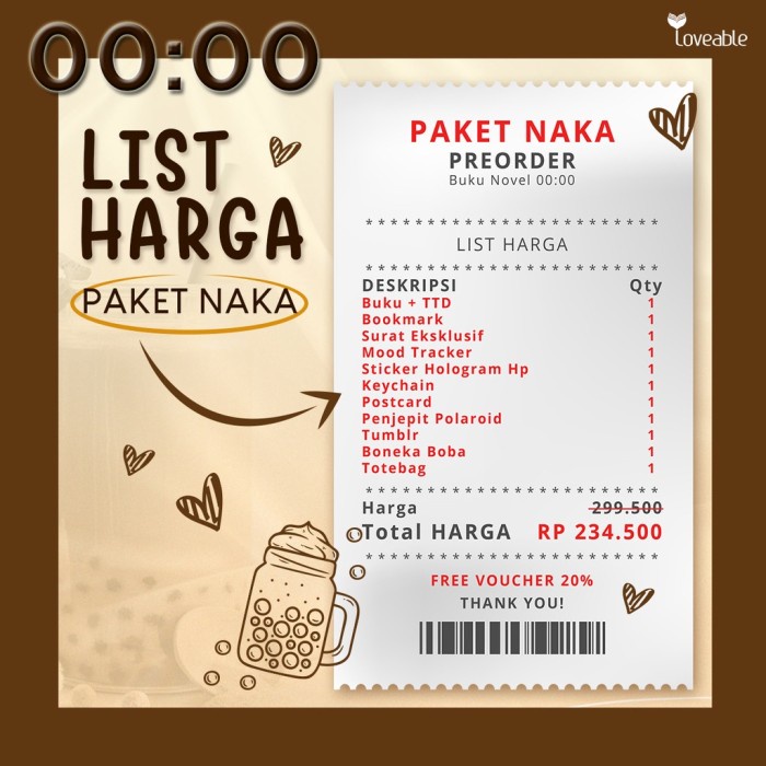 Diskon Spesial Novel 00 00 Paket Kara-Naka-Babo Terbaru