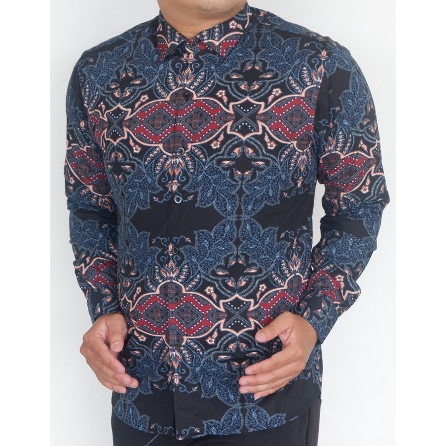 Baju Batik Pria Slimfit Kemeja Lengan Panjang Hem Slim Fit LBL 2066