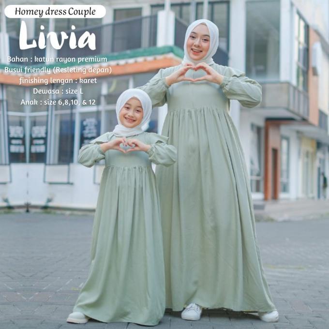 Gamis Ibu Anak Homey Dress Couple LIVIA Gamis Couple Katun Rayon
