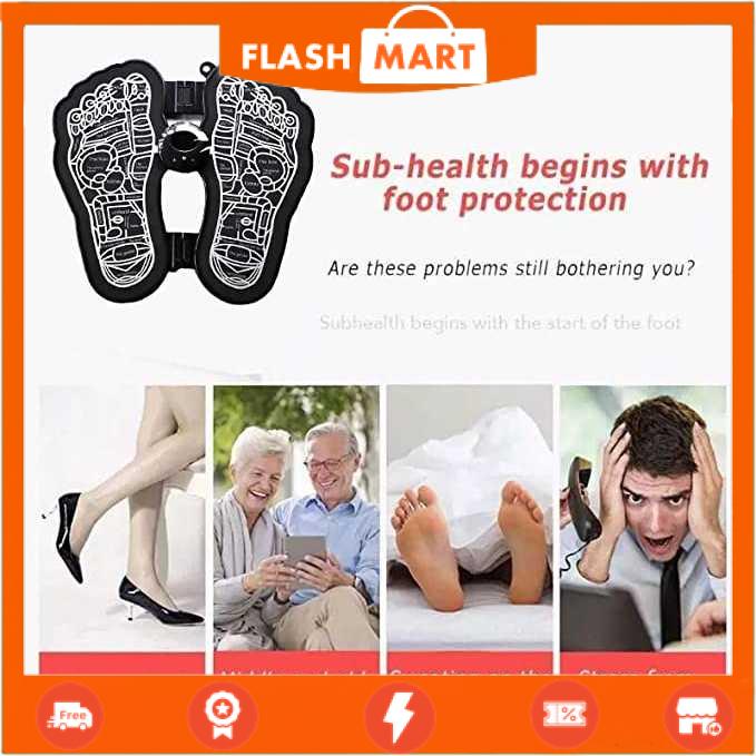 FLASHMART Alat Pijat Kaki Elektrik Foot Massager Mat 9 Speed Rechargeable - EMS6