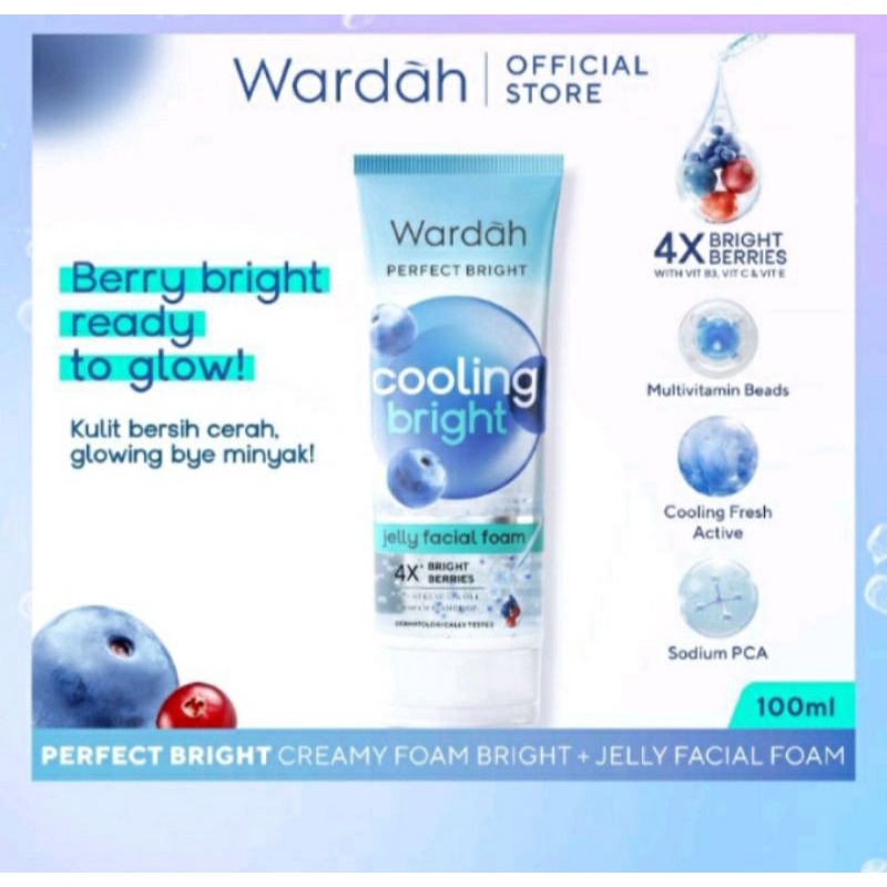 Wardah Perfect Bright Cooling Bright Jelly Facial Foam 100ml