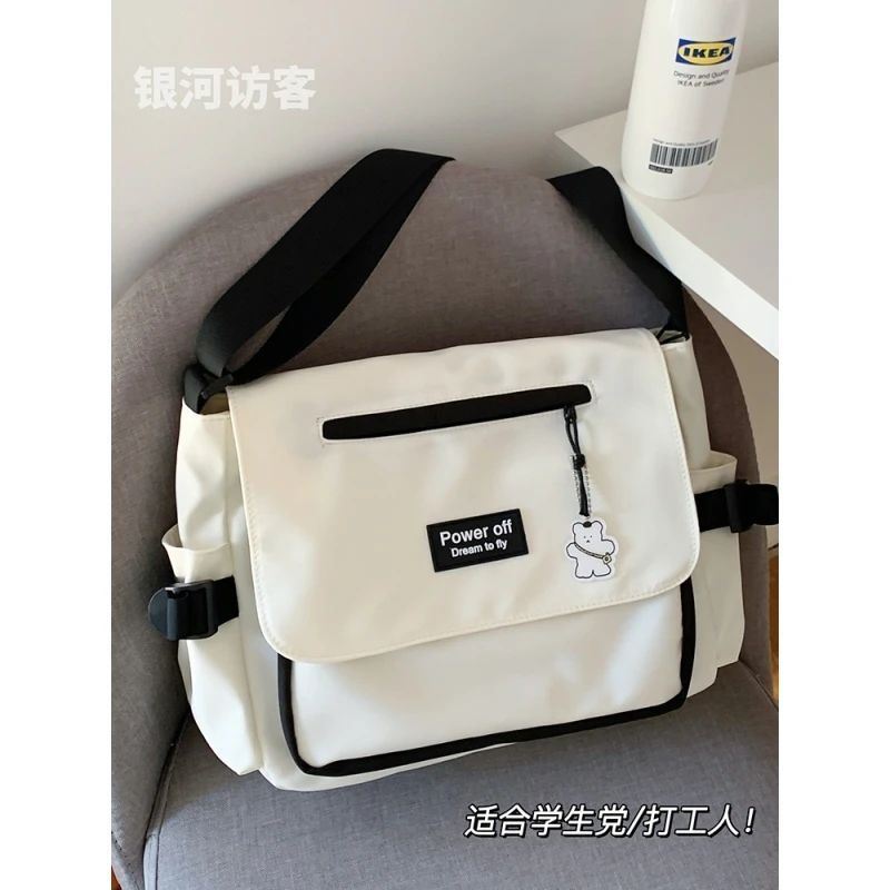 ┅✸♕Sera  Mahasiswa Messenger Tas Kelas Ransel Kasual Tas Bahu Jepang Tas Wanita Harajuku Sederhana Messenger Tas Pria