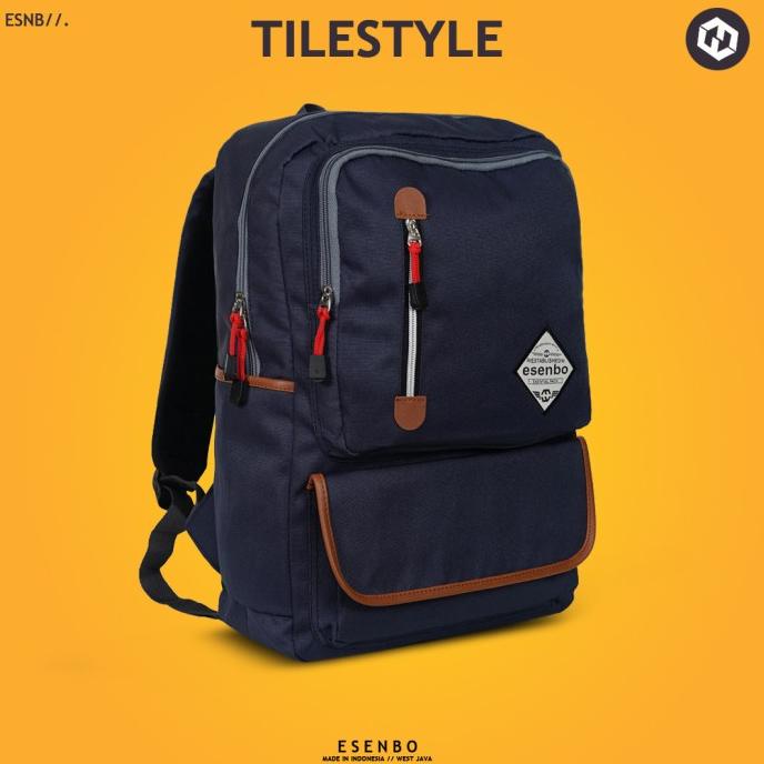 Ransel Laptop ESENBO TILESTYLE - Tas Ransel Sekolah Ransel Kerja Trend