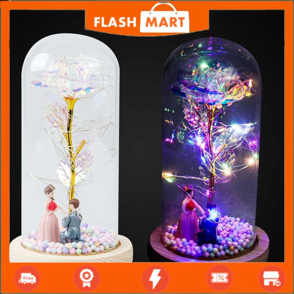 FLASHMART Lampu Meja Hias LED Galaxy Rose Eternal Colorful Light - MSFRG-003