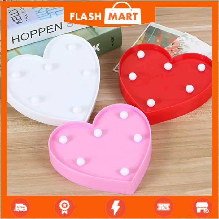 FLASHMART Lampu Meja Hias Marquee LED 3D Romantic Model Heart Warm White - M10