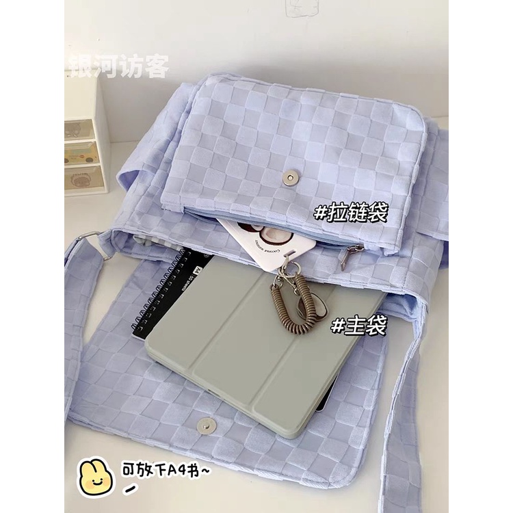 ❒♠Sera  Korea simple all-match tas bahu tunggal wanita siswa Jepang kelas komuter tas messenger kapasitas besar tas messenger