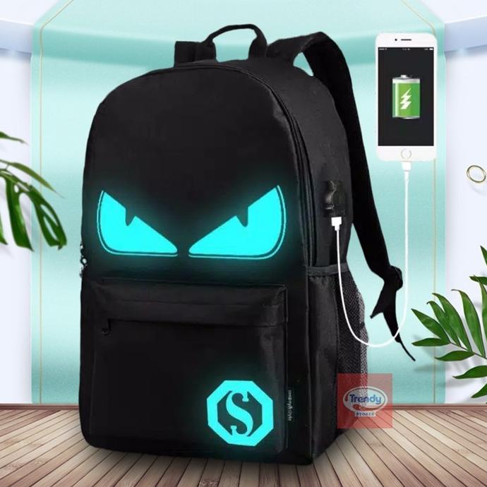 Tas LED Tas Punggung USB Pria Ransel Sekolah Kuliah Remaja Dewasa Back