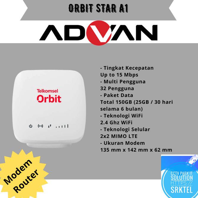 Modem Router Advan ORBIT STAR A1 4G WIFI + Telkomsel Free 150GB
