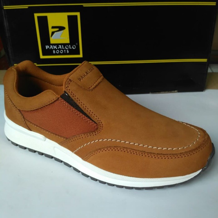 Terlaris Sepatu Kulit Casual Pakalolo N0123 Tan