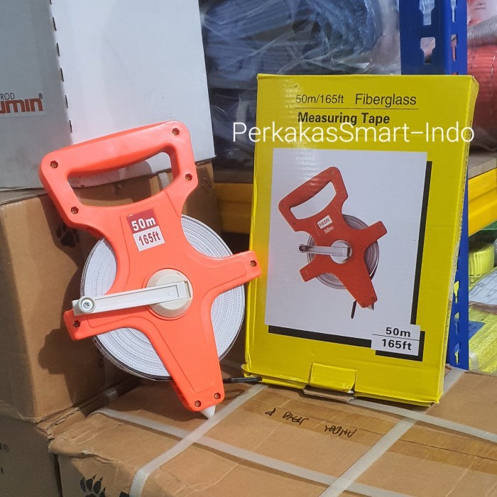 Meteran Tancap Tanah 50M Fiber/Meteran Roll Ukur Tanah 50 Meter #Original