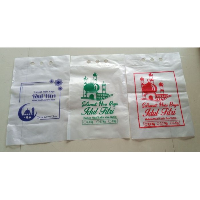 Kantong Ramadhan Plastik Beras Zakat 50 Pcs / Kantong Beras / Kemasan 3 Kg