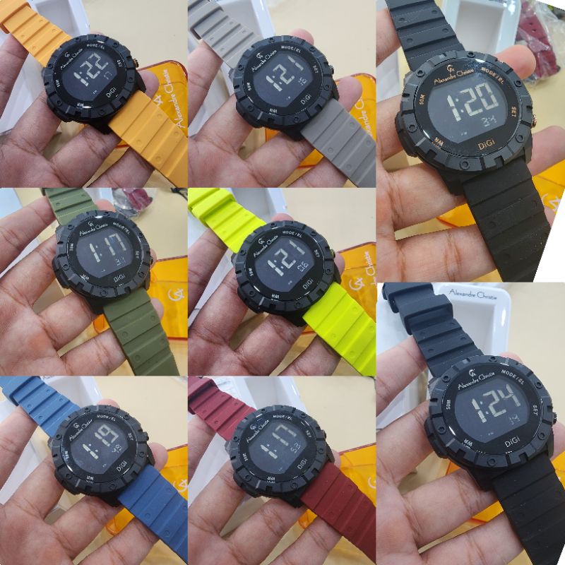jam tangan pria alexandre christie ac9364 man rubber ac digi 9364 original garansi resmi