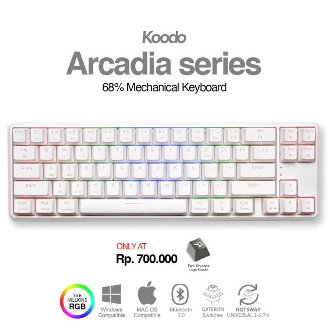 KOODO Arcadia 68% Layout Mechanical Keyboard Gateron| White Case